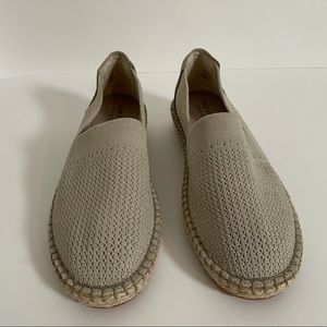 Cole Haan OS cloudfeel stitchlite knit slip on espadrilles gold metallic